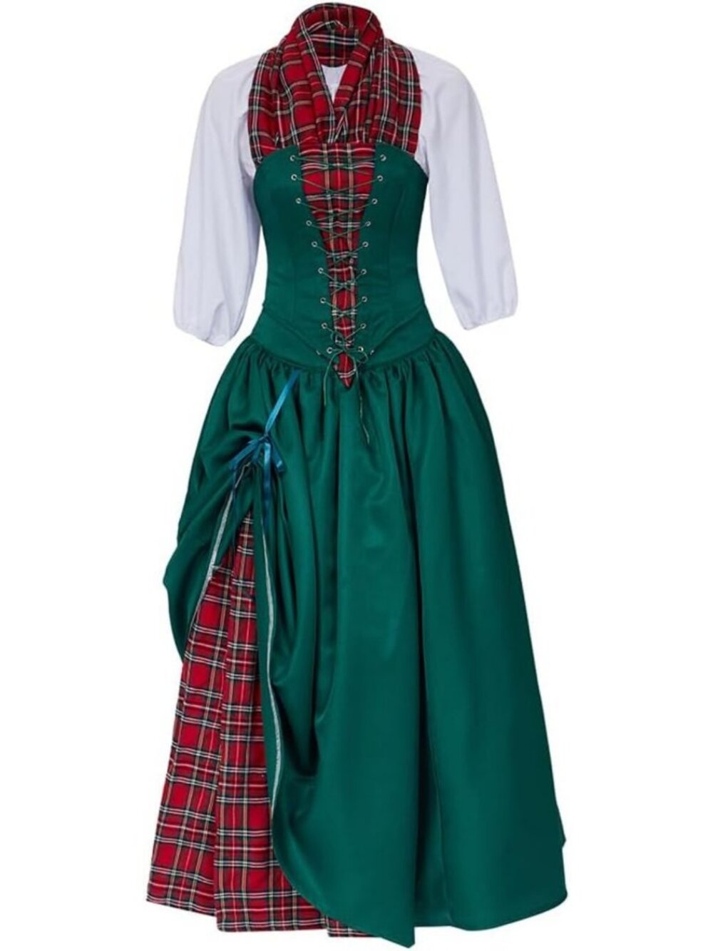 Saniplaycos Traditional Scottish Plaid Dress Highland Renaissance Costume